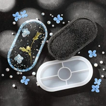 1pc Large Oval Tray Mould, For Storage And Decoration - White - View 7