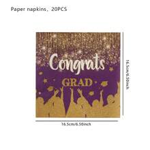 20 片毕业派对一次性餐巾，毕业餐巾毕业鸡尾酒餐巾祝贺毕业主题派对午餐餐巾毕业派对用品 - 彩色 - 查看 21