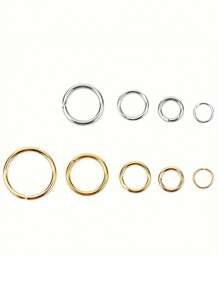 500/50/100pcs 4-10mm Golden Color Stainless Steel Split Rings - Durable Open Jump Rings Connectors For DIY Jewelry Making, Necklace, Bracelet Accessories, And Small Business Supplies - Rust-Resistant, Easy To Use, And Versatile