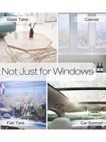 1 Roll Window Privacy Film Rainbow Window Film Decorative Window Sticker, 3D Static Stained Glass Cling Window Tint For Home Heat Control Non-Adhesive Window Glass Films For Office - Multicolor - View 5