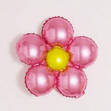 5pcs Matte Finish 5-Petal Flower Shaped Aluminum Foil Balloons, Retro Color Floral Birthday Party Decoration, Christmas - Multicolor - View 21