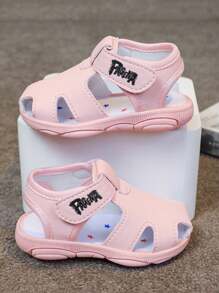 1 Pair Infant/Toddler Comfortable Soft Bottom Outdoor Versatile New Casual Thickened Bottom Walking Shoes, Suitable For Summer, Beach, Vacation, School, Stepping - Pink - View 1