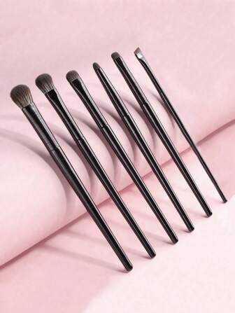 6 st/set med mjuka sminkborstar, inklusive ögonskugga, blending, concealer, platta, vinklade, eyelinerborstar - Sminkverktyg, borsteset, sminkborstekit, sminkborsteset, komplett sminkset, sminkborsteset, komplett sminkkit, borstekit, borstar sminkset, sminkpresentset, set