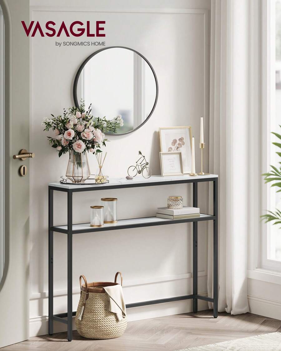 VASAGLE Bench Table - White - View 1