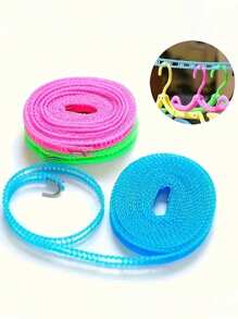 1 件便携式晾衣绳，升级版加厚防风防滑晾衣绳，露营晾衣绳，户外旅行配件，浴室宿舍室内户外洗衣使用 - 彩色 - 查看 2