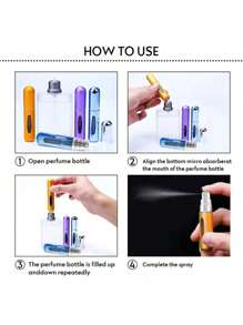 10ml 可再填充香水瓶，便携式可重复使用雾化器，口袋大小的旅行装喷雾瓶，用于香水样品家居浴室装饰秋季装饰返校香水瓶