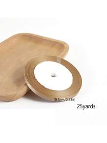 1/2/3/4 卷 25 码香槟金色包装丝带蝴蝶结、彩色丝带、涤纶缎带、礼品盒丝带、提花编织丝带 - 米色 - 查看 6