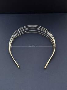 1pc Multi-Layer Metal Headband, Fashion Headpiece, Retro Headband, Glitter Party Hair Accessory. Suitable For Everyday Wear Or Festivals, High-End Golden Decorative Headband