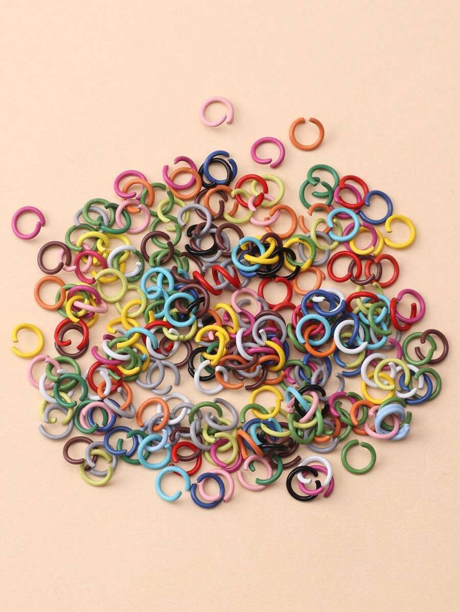 200pcs Assorted Color Open Loop Connectors DIY Jewelry Accessories - Colored Open Ring - View 1