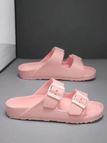 Męskie, oddychające, jednokolorowe, wsuwane sandały z płaskim paskiem, w dużych rozmiarach, idealne na letnie okazje, do uprawiania sportu na świeżym powietrzu, na wakacje, na podróż, jako prezent na ukończenie szkoły, jako dodatek do sukienki urodzinowej, jako klapki pod prysznic