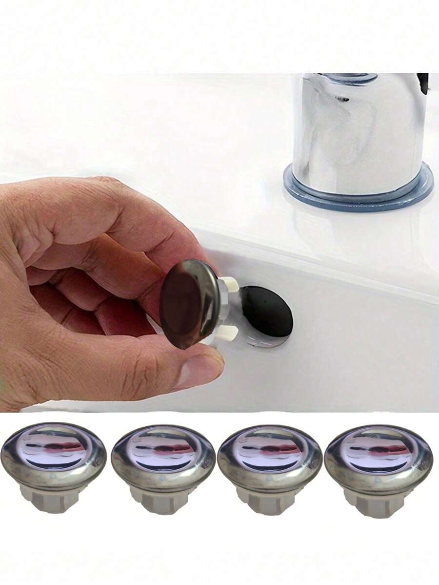 1/2/5pcs Stainless Steel Bathroom Sink Hole Spill Cover, Bathroom Tub Drain Cover, Round Spill Ring Plug, Bathroom Kitchen Sink Hole Round Overflow Covers, Basin Tidy Insert Spares, Sink Overflow Ring, ABS Bathroom Kitchen Sink Basin Trim Overflow Cover, Hole Insert CapSink Hole Round Overflow Cover