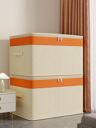 1PC Large Capacity Clothing Storage Bag, Seasonal Clothing, Jeans, Coat Storage Bag, Quilt, Blanket, Pillow Dust Bag, Toys, Household Items Storage Bag, Portable Folding Clothes Storage Bag, Bedroom, Wardrobe Organizer Bag, Foldable Design, Space Saving, Optimal Fabric,