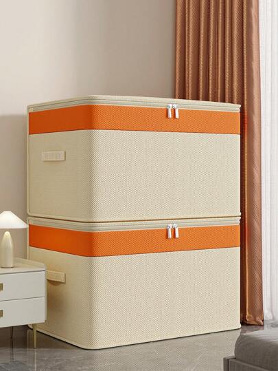 1PC Large Capacity Clothing Storage Bag, Seasonal Clothing, Jeans, Coat Storage Bag, Quilt, Blanket, Pillow Dust Bag, Toys, Household Items Storage Bag, Portable Folding Clothes Storage Bag, Bedroom, Wardrobe Organizer Bag, Foldable Design, Space Saving, Optimal Fabric,