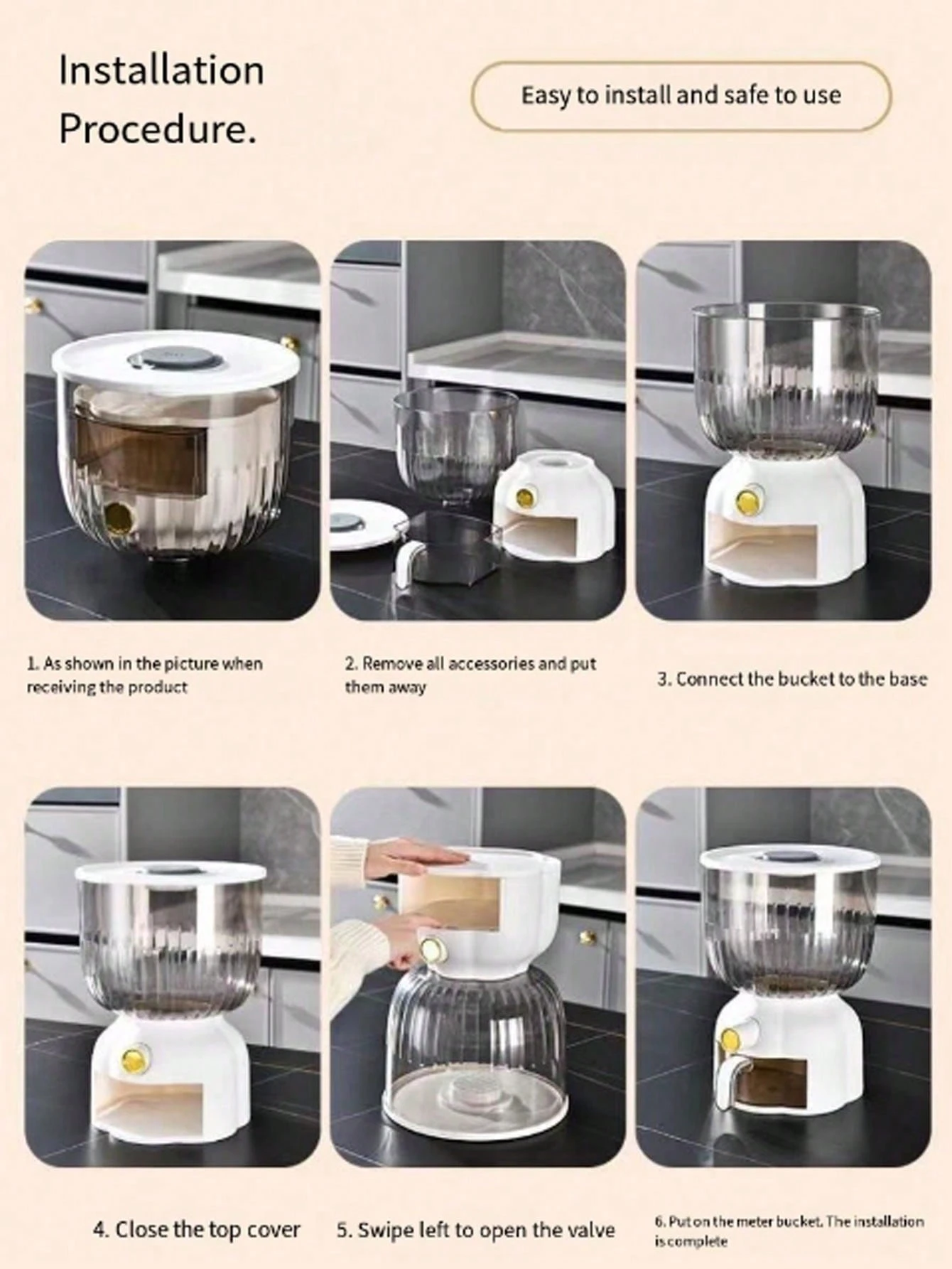 10KG Capacity Airtight Sealing Rice Storage Container, Household ...