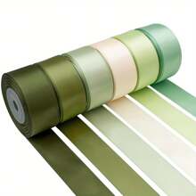 6 rolos de fita de cetim dupla face de 2,5 cm de largura e 27 metros de comprimento, multicolorida, para embrulho de presentes, buquês, laços de cabelo, artesanato, Natal, Páscoa e festas (6 conjuntos opcionais). Ideal para presentes de aniversário, formatura, decoração de Natal e decoração natalina para casa. - Multicolorido - Ver 10