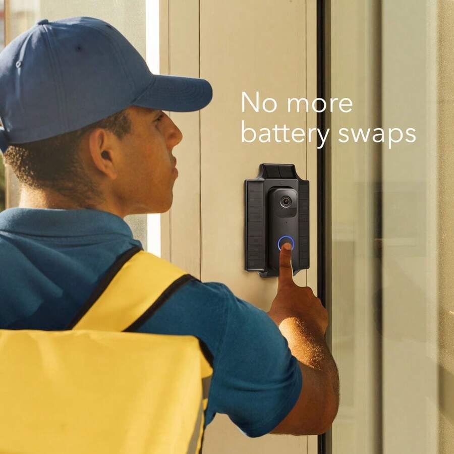 Wasserstein Solar Charger And Mount For Blink Video Doorbell (Black) - 1 - View 1