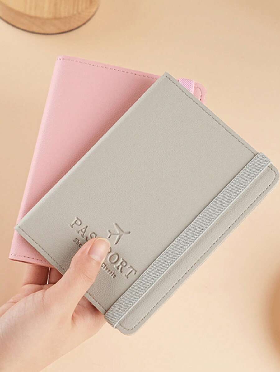 1 件皮革护照夹多功能护照钱包卡包