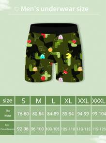 Calzoncillos boxeador largos deportivos para hombres con estampado de juegos, que absorben la humedad, con estampado, de secado rápido, calzoncillos casuales novedosos para hombres