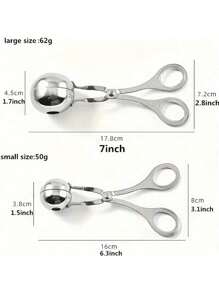 1pc Stainless Steel Meatball Maker Tool, Nonstick Meatball Shaping Spoon For Making Meatballs, Fish Balls Or Rice Balls - Silver - View 2