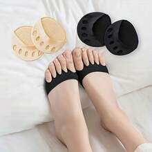 10pcs/5pcs/3pcs/1pc Women High Heel Toe Pads, Comfortable Foot Care Half Insoles, Anti-Slip Toe Cap, Arch Support Pads, Decompression Anti-Slip Toe Socks, Spring/Summer Open Toe Socks