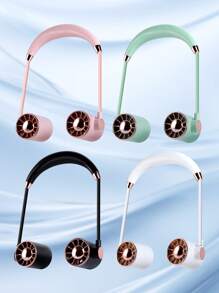 AOYI 1 pieza Ventilador mini recargable y portátil para colgar al cuello, de diseño minimalista, con 1200mAh y 3 velocidades ajustables, para uso en exteriores, con cable de carga - Multicolor - Ver 6