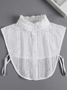 1 件装雪纺人造珍珠可拆卸领花毛衣装饰假领优雅配饰女士情人节 - 白色 - 查看 3