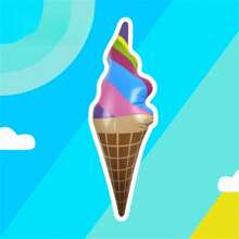 1pc Large Inflatable Swim Ring, Ice Cream Shaped Floating Swim Pool Floatie, Beach Essentials, Beach Accessories - Multicolor - View 5