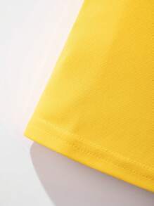 2 bucăți/Set Tricou polo cu mânecă scurtă și pantaloni scurți de culoare solidă pentru școală, spectacole, activități de grup