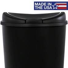 Holiday Discount 12.8 Gallon Trash Can, Semi Round Touch Top Kitchen Trash Can, Black