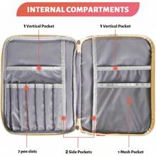 AHIBIO - Funda bíblica para mujer, funda bíblica de doble capa para niñas, bolsa floral grande con múltiples bolsillos, funda de transporte para estudio bíblico, protector de libro (floral) - Floral-blanco - Ver 11