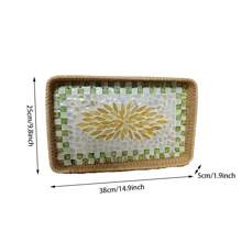 3 piezas/1 pieza Bandeja rectangular de rattan para frutas, bandeja de almacenamiento multifuncional para frutas, exquisita para restaurantes