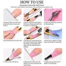 Mtssii 8ml Clear Non Stick Hand Extension Gel Nail Polish For 3D Shaping Nail Art Solid Milky Jelly Hard Gel For Fake Nail Carving Flower Nail Art Acrylic Gel Varnish Solid Builder Gel Easy To Operate Manicure For Home And Slaon - 裸色 - 查看 9