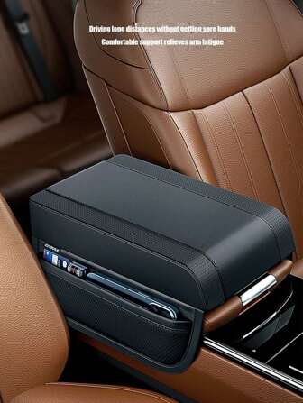 1 件可调节汽车扶手垫，通用记忆泡沫中央控制台扶手盖延长器，带储物空间，多功能
