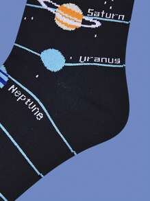 1 Pair Unisex Fashionable Creative Pattern Mid-Calf Socks, Fall - Multicolor - View 5