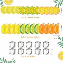 24/36 Pcs Fake Lemons Slices Blocks And 12 Pcs Acrylic Ice Cube Set Decorative Artificial Fake Ice Cubes Reusable Fake Lemon And Lime Slices For Home Kitchen Office Table,Fake Plants - Multicolor - View 3