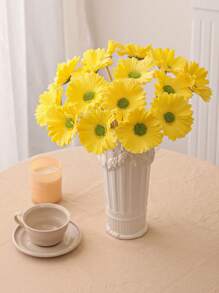 3 件/套人造非洲菊、百合、花朵、向日葵花束,配 45 厘米黄丝带,37 厘米/14.57 英寸,PU 材料,适用于春季装饰、派对、野餐、宿舍、办公室、节日和生日派对、家庭、酒店、餐厅、卧室、婚礼装饰