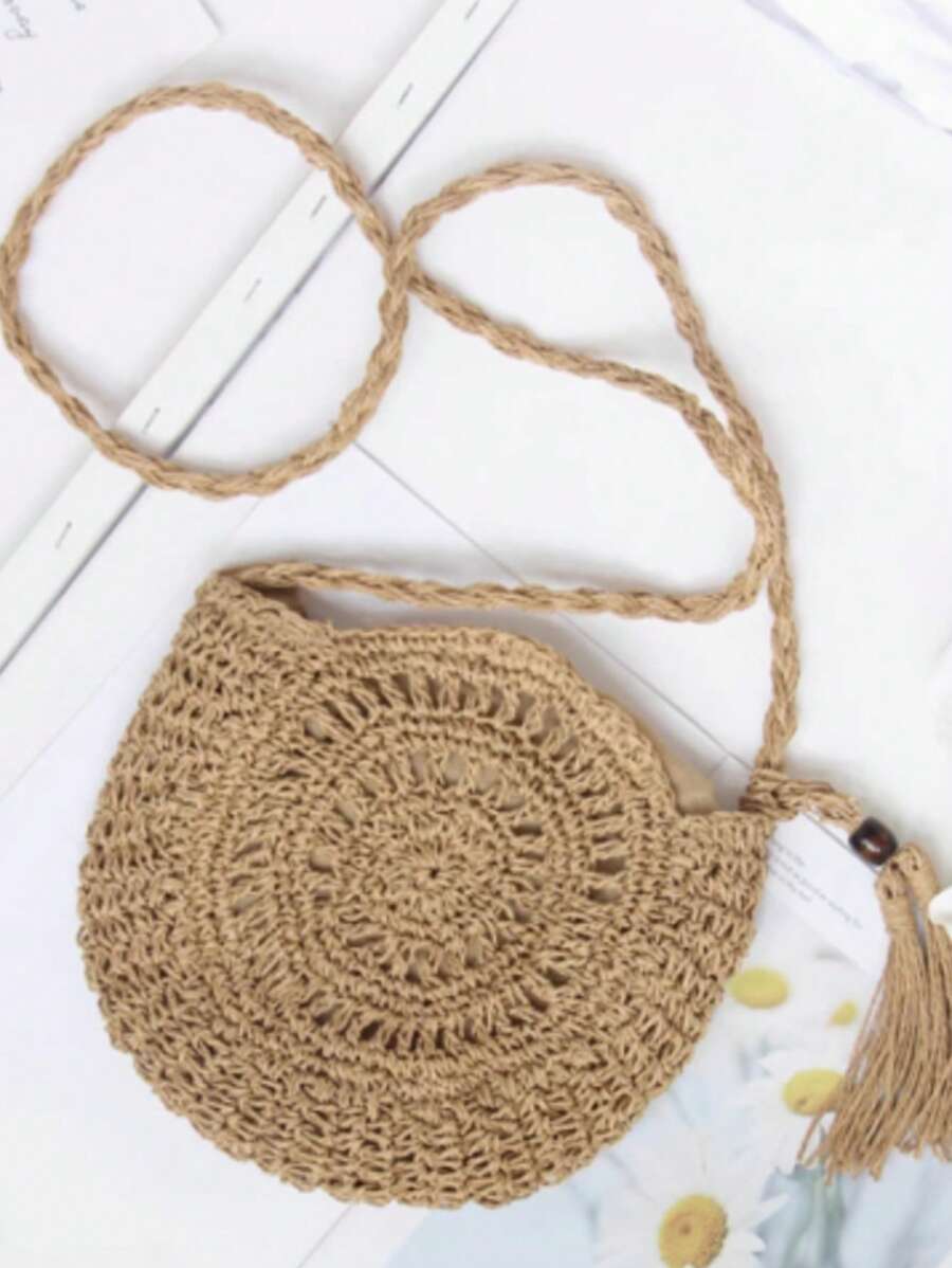 Vielseitige Trage-Schultertasche mit großem Fassungsvermögen, geeignet für Strand, Urlaub, Lässig, Magazinartiger Stil