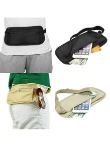 1PC 户外贴身运动腰包防盗隐形跑步腰包多功能超薄旅行手机包
