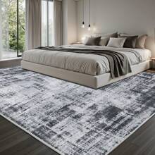 Sour Lemon 8x10 Area Rugs For Living Room, Large Machine Washable Area Rug, Non Slip Vintage Retro Rugs For Bedroom, Soft Boho Abstract Rug Foldable Carpet Rugs For Living Room Home Office Decor - Grey Black - 查看 8