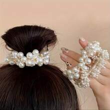 3pcs Set Fashion Crystal & Faux Pearl Floral Headband - Suitable For Daily Wear Or Vacation, Fall Decor, Fashion Accessory, Pop Culture Theme, All Seasons