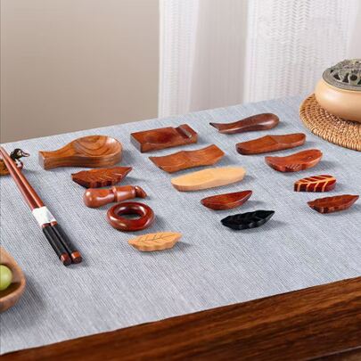 1 件，楠木手工筷子架 - 创意、复古 - 适用于餐具和厨房配件