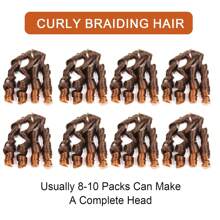 French Curly Braiding Hair 24 Inch 1/3/8Packs Curly Braiding Hair Pre Stretched French Curls Braiding Hair French Curl Crochet Braids Loose Wavy Curl Braiding Hair Extensions