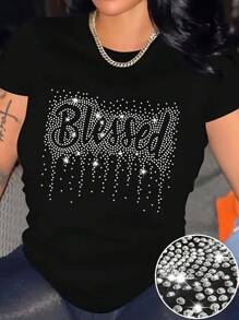 DROGA MOLLY Blessing Koszulka z nadrukiem, luźnym krojem i okrągłym dekoltem, idealna na każdą porę roku jako prezent świąteczny - Czarne - Zobacz 3