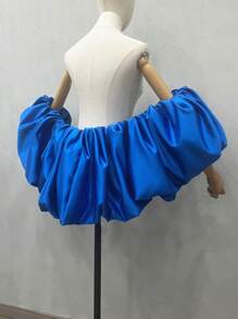 新娘可拆卸缎面夸张泡泡袖肩披，适合拍照，婚礼配饰，女士秋季服装 - 彩色 - 查看 20