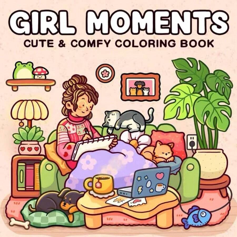 Momentos de Menina: Livro de Colorir para Adultos e Adolescentes com