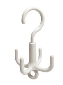 1 件 5 钩旋转衣柜衣架，多功能支架，可挂包、皮带、围巾、领带、家居收纳整理器 - 白色 - 查看 7