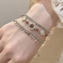 Brazalete de estilo retro exótico para niñas, brazalete vintage de diseño único y exclusivo con cuentas de múltiples capas