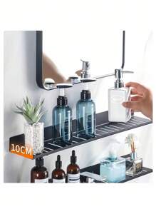 39-8in Multi Specification Optional Non Perforated Stainless Steel Shower Rack, Metal Kitchen Wall Mounted Storage Rack, Bathroom Countertop Storage Rack, Metal Storage Rack Suitable For Bathroom And Kitchen Storage - Multicolor - View 6