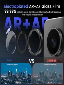 1set Back Matel Lens Protective Ring Compatible With Samsung Galaxy S25 Ultra 5G Metal 9D Camera Glass