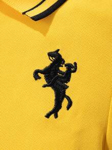 2 bucăți/Set Tricou polo cu mânecă scurtă și pantaloni scurți de culoare solidă pentru școală, spectacole, activități de grup